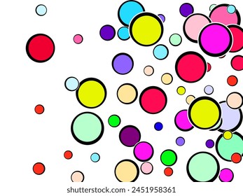 soap bubbles on a multi-colored background Rainbow colored watercolor confetti top gradient.