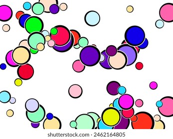 soap bubbles on a multi-colored background Background from bright multi-colored confetti. 