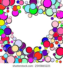 soap bubbles on a multi-colored background Black Vector Spot Polkadot. Small Pattern Cute Summer.