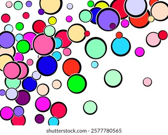 soap bubbles on a multi-colored background Volumetric background, vector.