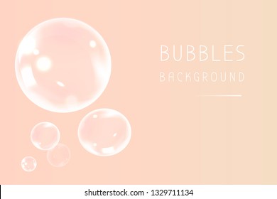 Soap bubbles on a peach background vector