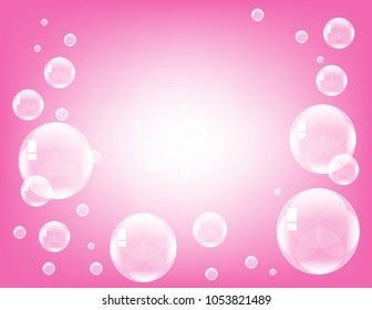 Soap bubbles on a pink background
