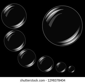 Soap bubbles on transparent background 