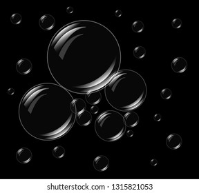 Soap bubbles on transparent background 