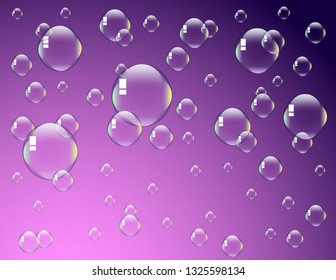 Soap bubbles on vivid background