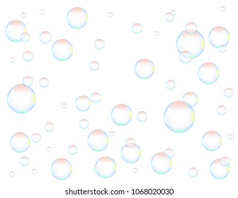 Soap bubbles on white background