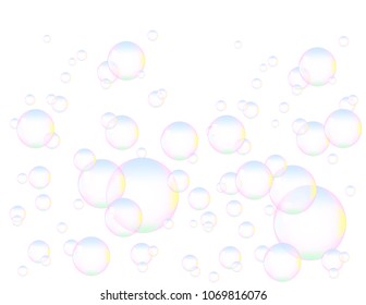 Soap Bubbles On White Background