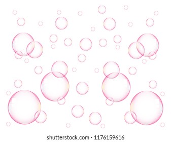 Soap bubbles on white background