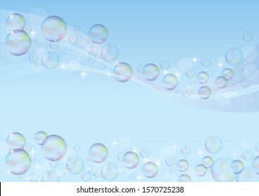 Soap bubbles on a white background
