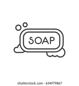 Soap with bubbles outline icon.