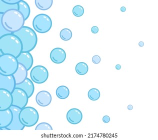 Soap bubbles pattern. Repeated vertical foam decoration. Soap bubbles wallpaper. Vector