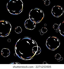 soap bubbles pattern. Vector illustration.