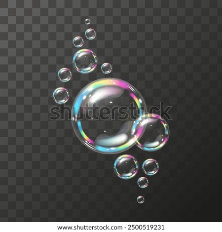 Similar – Image, Stock Photo Colorful bright soap bubbles on summer natural green grass background in sunlight. Spring or summer holiday season. Symbol of happy childhood, purity, ecology.