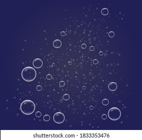 Soap bubbles seamless background, Abstract floating shampoo. Transparent realistic soap bubbles isolated.