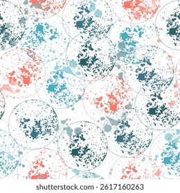 Soap bubbles seamless background - texture pattern for continuous replicate. Seamless colorful retro dots pattern.