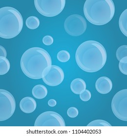 Soap bubbles seamless pattern, vector