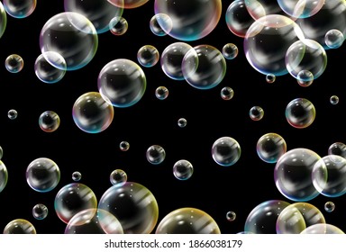 Soap bubbles seamless pattern. Vector