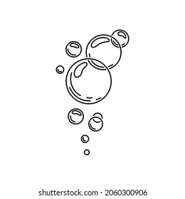 Se preparan burbujas de jabón. Burbujas de bebida carbonatada, medicina, oxígeno, agua. Ilustración del vector fondo aislado.