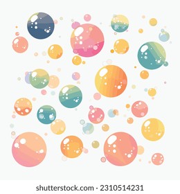 Soap bubbles set vector isolated on white