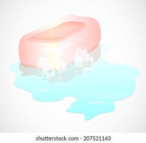 soap with bubbles. vector illustration