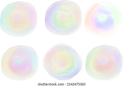 Soap bubbles with watercolor touch, circular frame color set