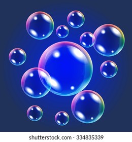 Soap bubbles wonderful colorful vector 