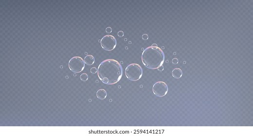 soap bubbles.Realistic Soap Bubbles Collection. 