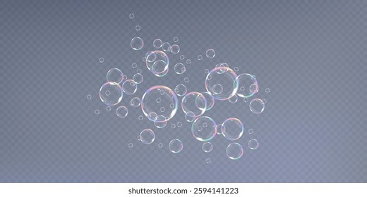 soap bubbles.Realistic Soap Bubbles Collection. 