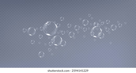 soap bubbles.Realistic Soap Bubbles Collection. 