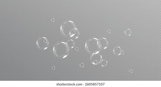 soap bubbles.Realistic Soap Bubbles Collection. 