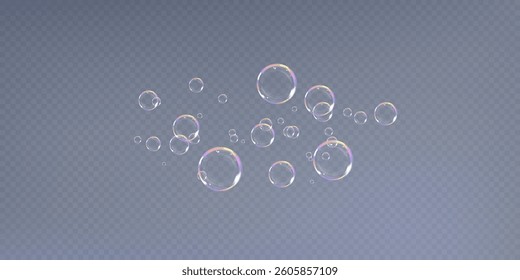 soap bubbles.Realistic Soap Bubbles Collection. 