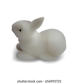 Soap bunny figure, handmade mesh. Vector illustration.