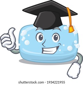 Soap caricature picture design with hat for graduation ceremony. Vector illustration