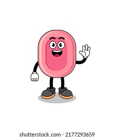 soap cartoon doing wave hand gesture , character design