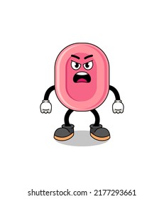 soap cartoon illustration with angry expression , character design