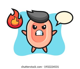 Soap character cartoon with angry gesture