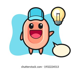 Soap character cartoon getting the idea