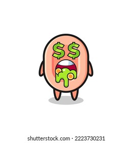 soap character with an expression of crazy about money , cute style design for t shirt, sticker, logo element