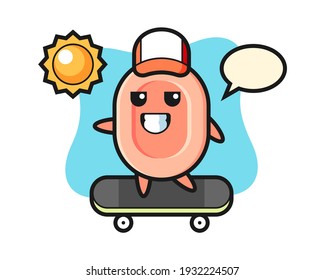 Soap character illustration ride a skateboard