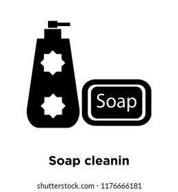 Soap cleanin icon vector isolated on white background, logo concept of Soap cleanin sign on transparent background, filled black symbol