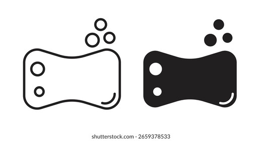 Conjunto de ícone de limpeza de sabão, estilo de linha e glifo preto para site de aplicativo de alimentos.