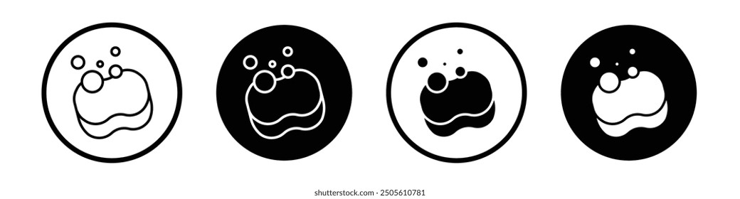 Conjunto de iconos de Vector de limpieza de jabón relleno negro y estilo delineado.