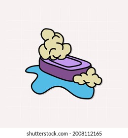 soap color doodle, vector illustration.