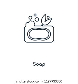 Soap concept line icon. Linear Soap concept outline symbol design. This simple element illustration can be used for web and mobile UI/UX.