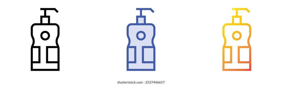 soap container icon. Linear, Blue Fill and Gradient Style Design Isolated On White Background