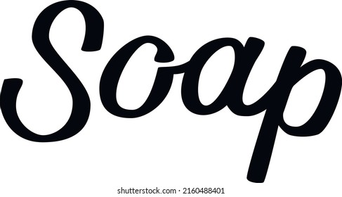 SOAP cosmetic package design. Hand writing lettering word. EPS 10 vector