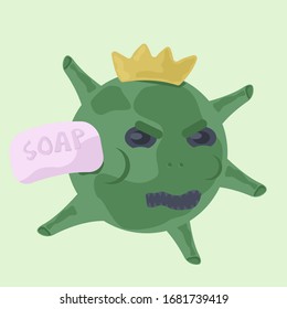 Soap defeats coronovirus. Wash to prevent COVID-19