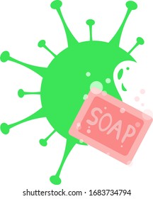 soap destroys coronavirus. Virus Prevention
