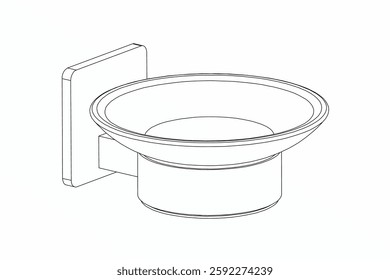Soap Dish Glass, Wall-Mounted Frosted Glass Soap Dish bathroom fittings vector illustrator