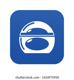 Soap dish icon blue vector isolated on white background